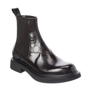 Gucci Gg Leather Boot, Black